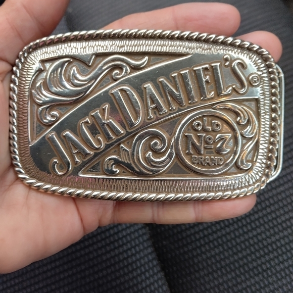 Men's Jack Daniels Old No. 7 Silver Pewter Belt Buckle Whiskey - Picture 1 of 3